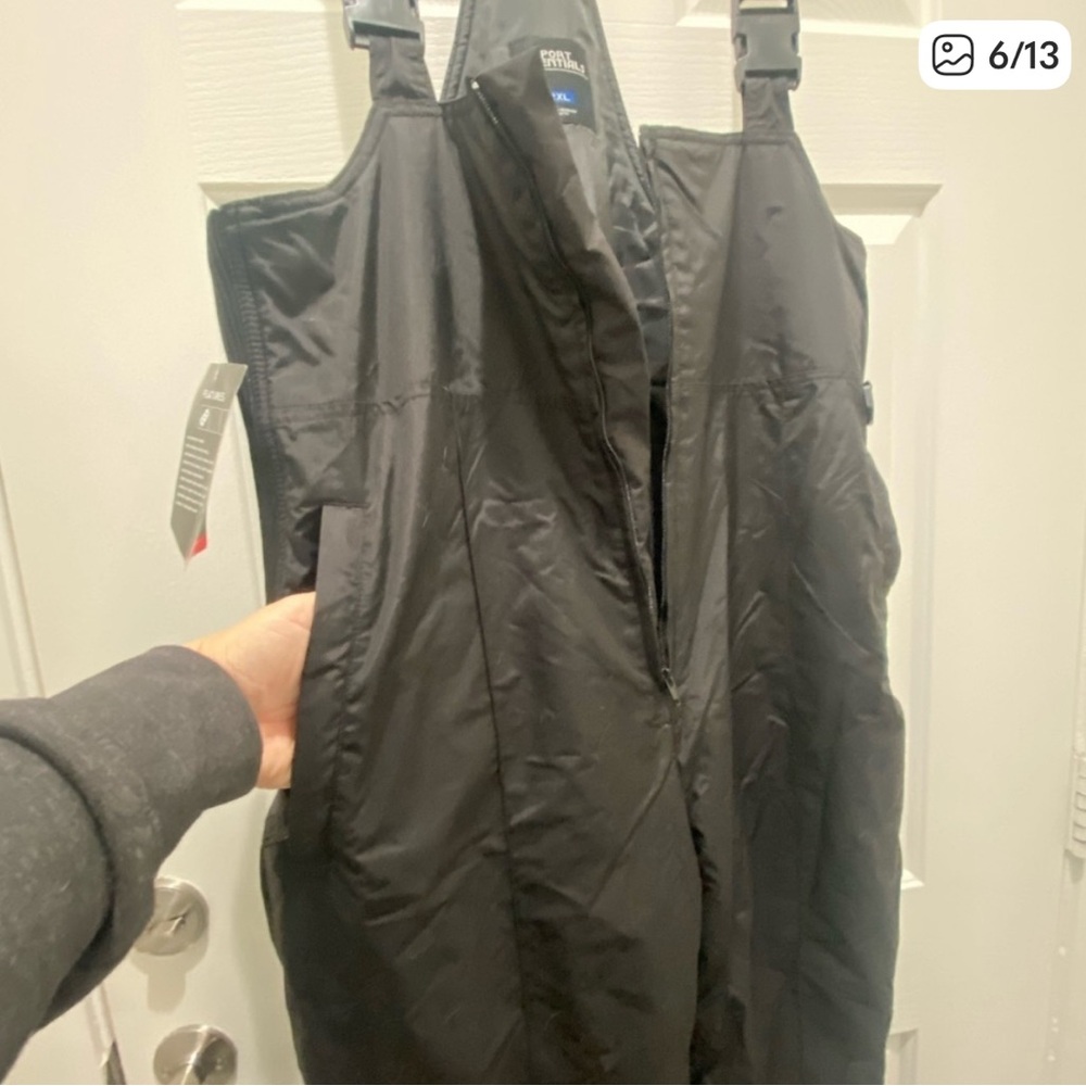 NWT Men’s Black Snow Bib, XXL